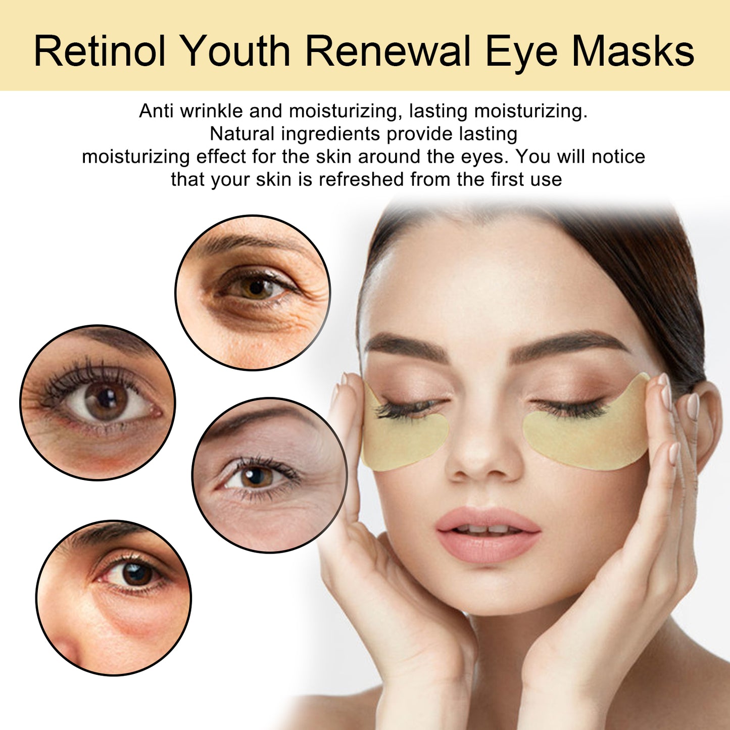 GlowVital™ Retinol Eye Mask – Hydrating & Anti-Wrinkle Treatment with Aloe Vera, Retinol & Soy Extract