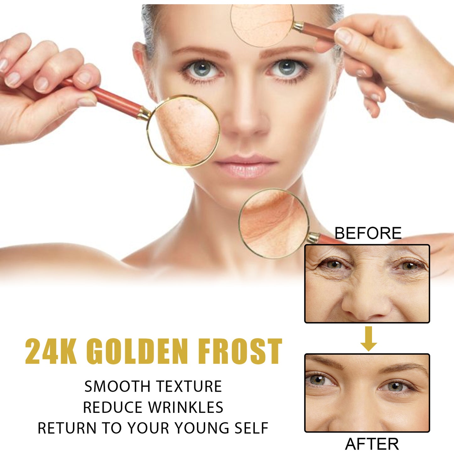 GlowVital™ 24K Gold Eye Cream – Anti-Wrinkle & Brightening Formula with Oligopeptides & Glycerin