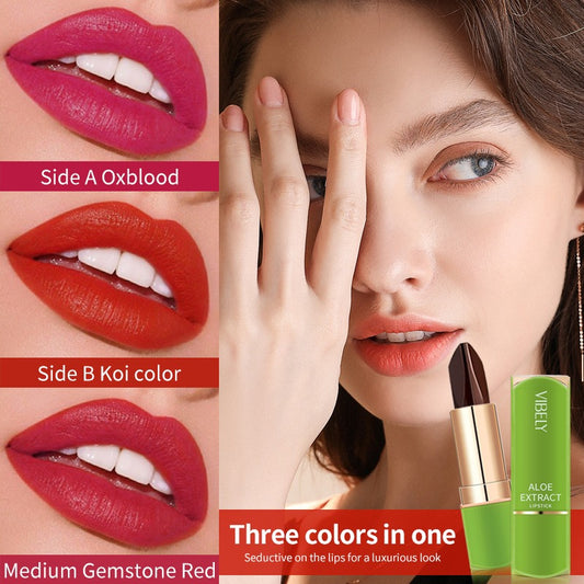 GlowVital™ Rich Three-Color Lipstick – Matte Moisture Blend