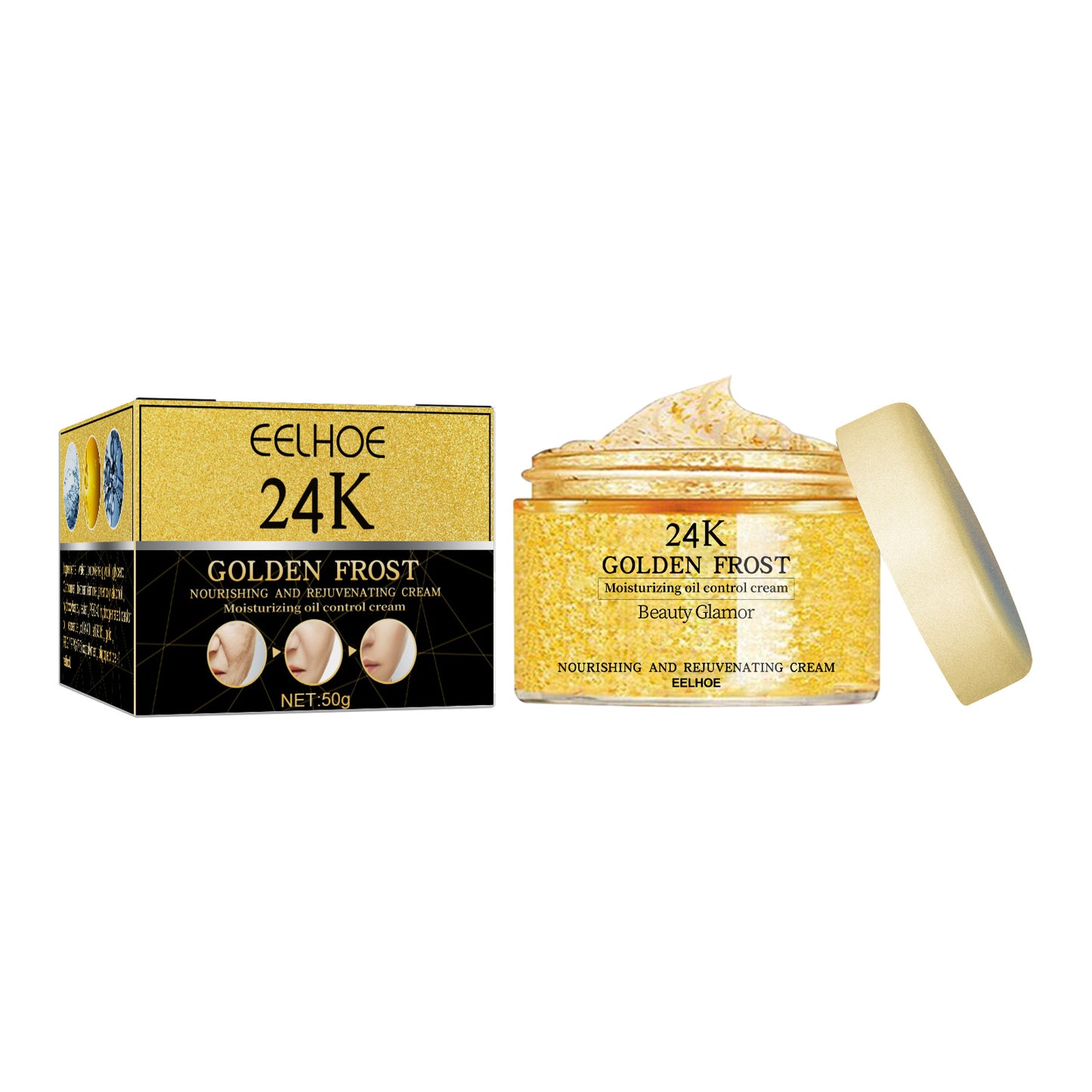 GlowVital™ 24K Gold Eye Cream – Anti-Wrinkle & Brightening Formula with Oligopeptides & Glycerin