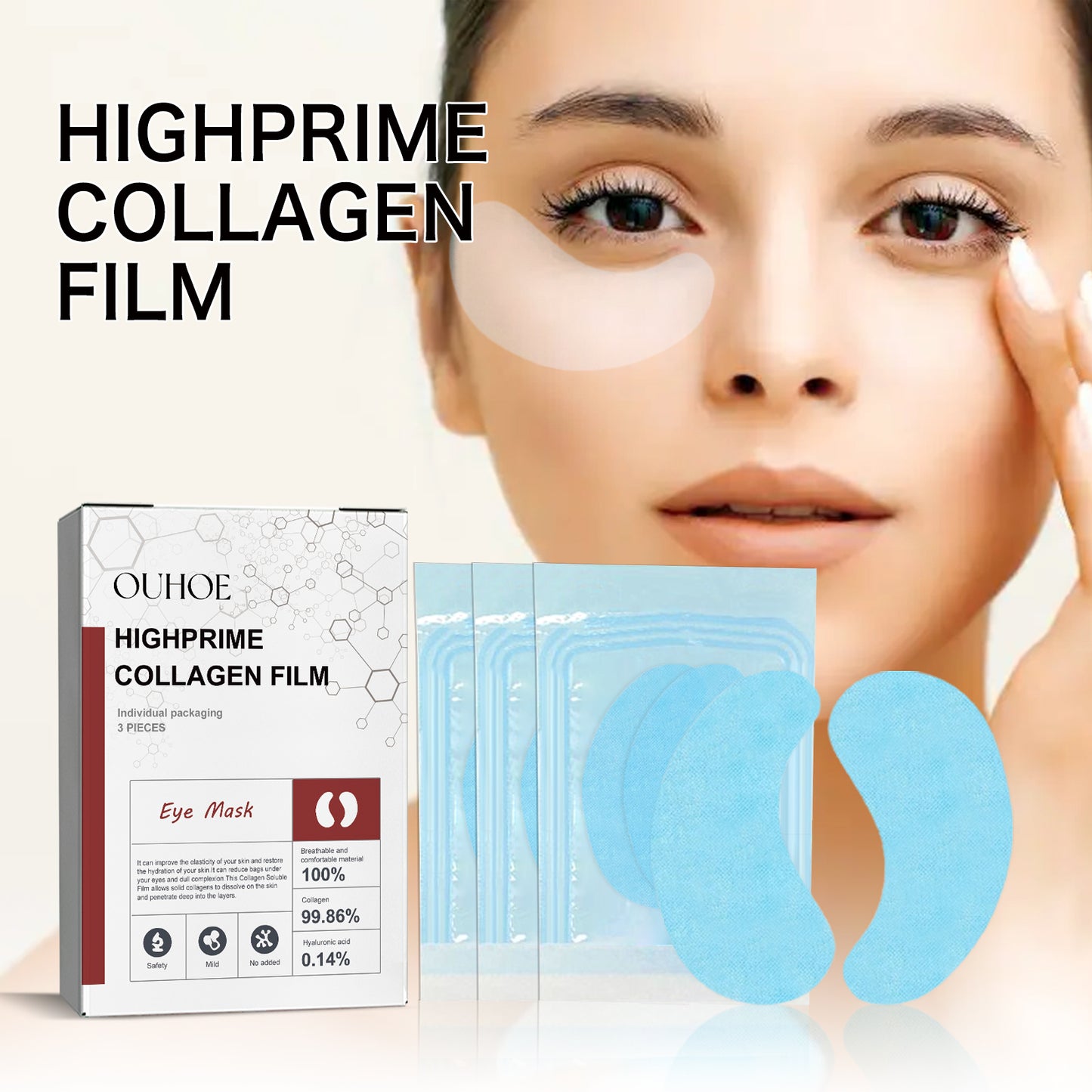 GlowVital™ Hydrolyzed Collagen Eye Mask With Collagen, Hyaluronic Acid & Hexapeptide-2