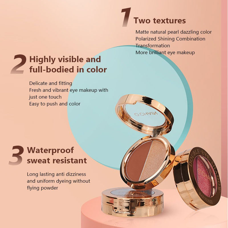 GlowVital™ Dual-Color Eyeshadow Palette – Multi-Texture Finish